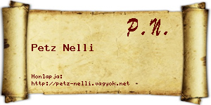Petz Nelli névjegykártya